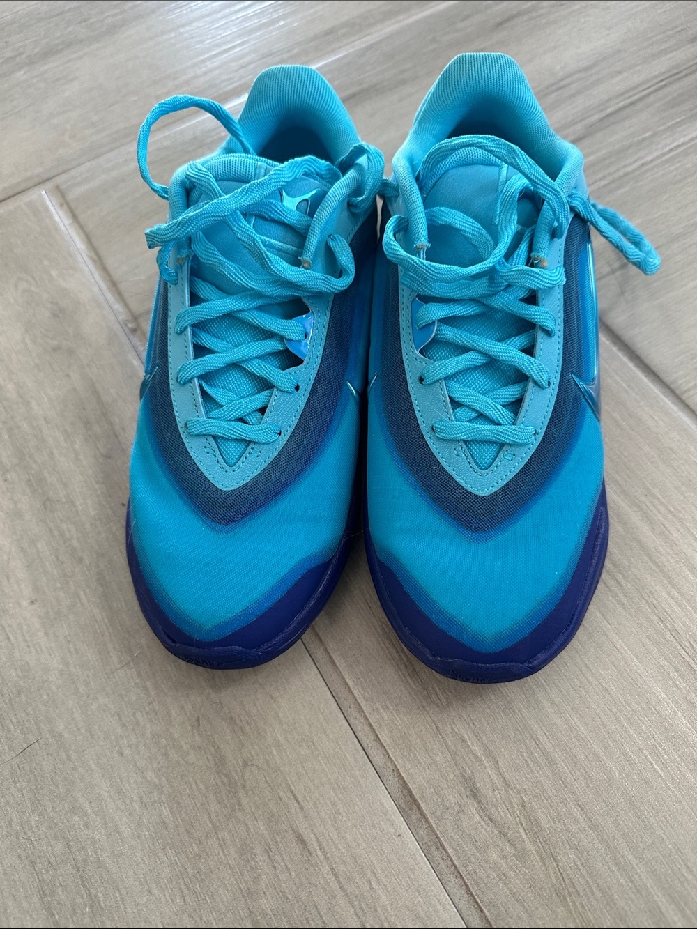 Nike Women's Turquoise and Navy Blue Running Sneakers 5.5Y/ 7 Women’s - Picture 4 of 5